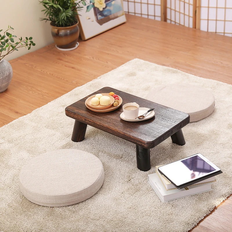 Small Japanese Tea Table Traditional Rectangle Paulownia Wood Asian Antique Furniture Living Room Low Floor Table For Dining