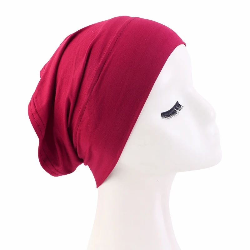 Modal Cotton Underscarf Tube Turban Women Muslim Inner Hijab Bone Bonnet Ninja Cap Hat Stretch Head Scarf Headwear Beanies Wrap