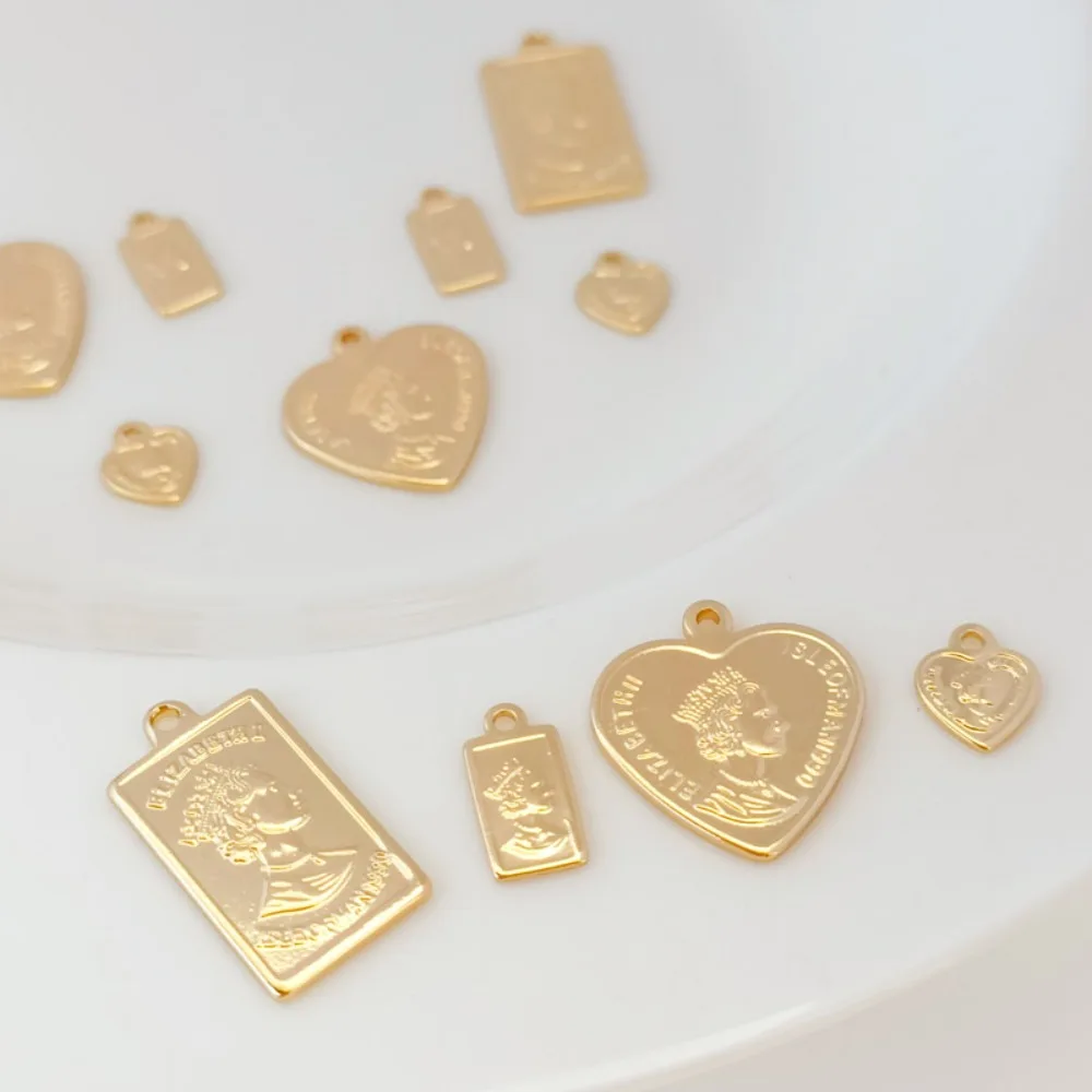 

Медный позолоченный 14K прямоугольный кулон в форме сердца, браслет, ожерелье, кулон, аксессуар ручной работы «сделай сам»
