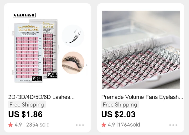 GLAMLASH 6D-W Shaped Eyelash Extension Premade Volume Fans Clover W Style Lashes False Mink Soft Easy Faning Natural Makeup Tool