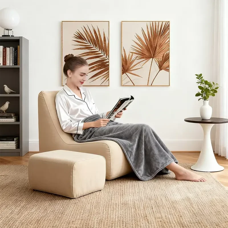 for OEM Modern Armless Floor Sofa Bean Bag High Elastic Foam Filled Removable Washable Cover for Family Hotel