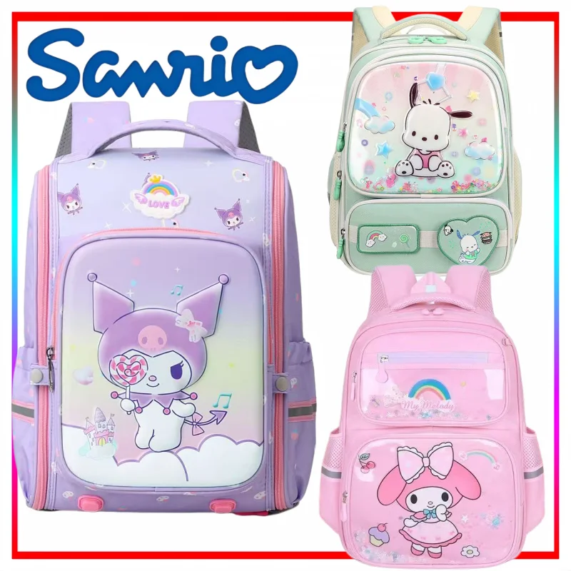 

Sanrio Backpack 3D Illustration Cartoon Kuromi Double-shoulder Bag Large Capacity Book Storage Anime Merchandise Holiday Gift