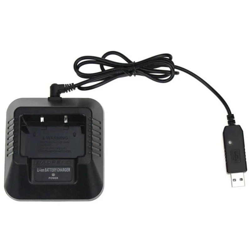 FULL-Walkie Talkie Battery Charger USB Charging Cable Replacement For Baofeng UV-5R UV-5RE DM-5R Two Way Radio
