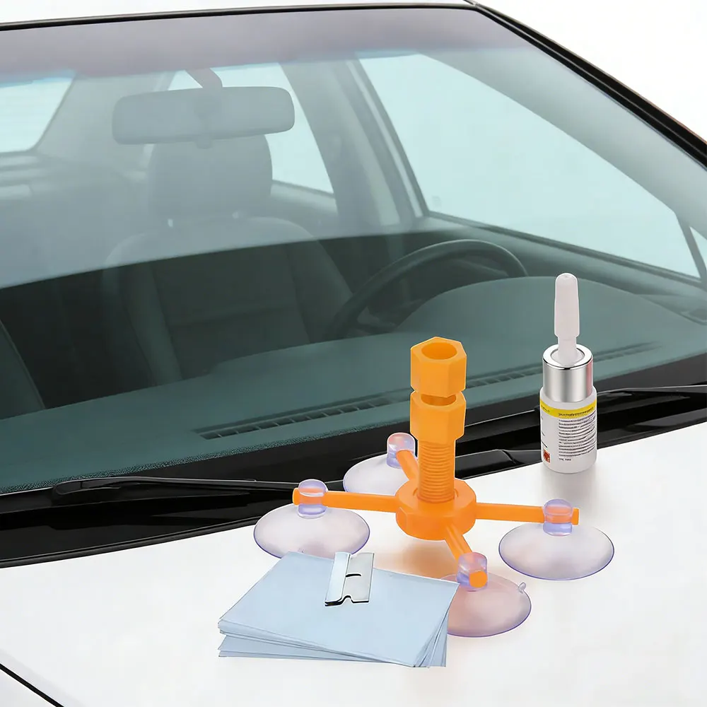 Car Windshield Repair Kit Quick Fix Car Cracked Glass Windscreen Repair Tool Resin Sealer DIY Auto Window Screen Polishing