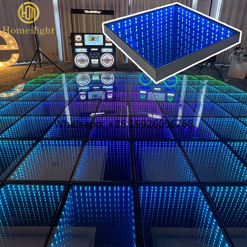 Homei Dance Floor Light  LED 3D Mirror Starlit Starry Abyss Dance Floor  for DJ Night Club Dancing Party Wedding Decoration
