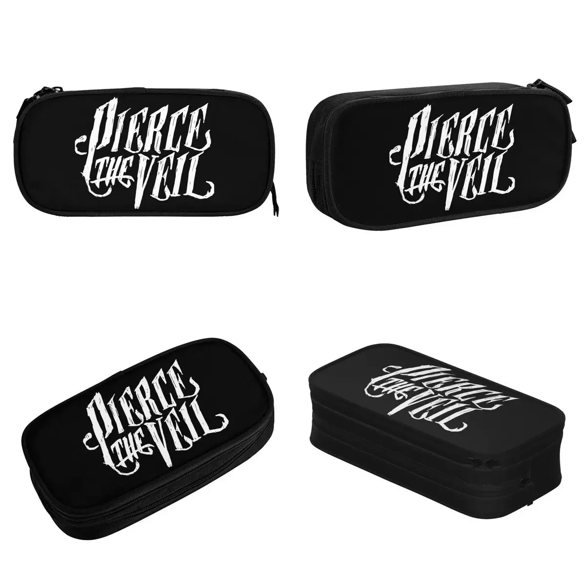 Large Capacity Pencil Case PIERCE THE Band Rock Music Merch Double Layer  Box Girl Makeup Bags Suprise Gift