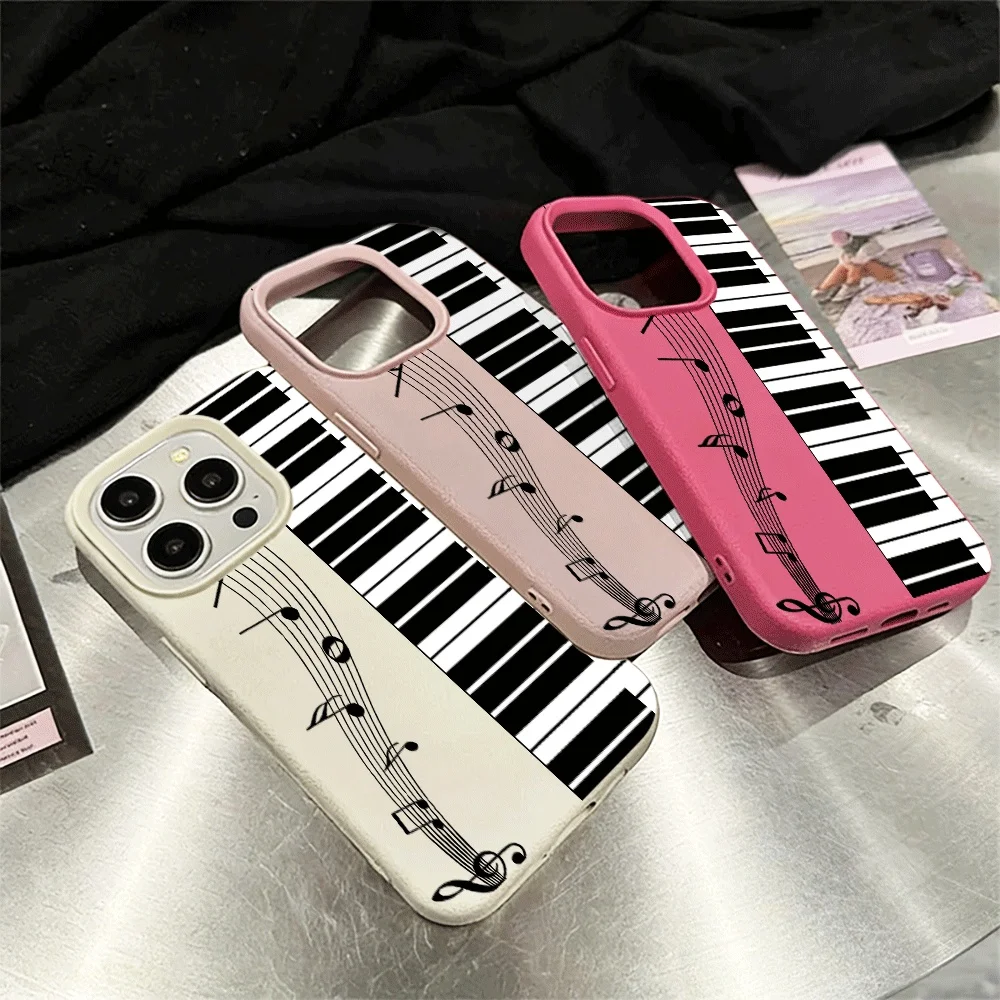Klaviertasten-Handyhülle für iPhone 17 16 15 14 13 12 Pro Max 16 15 14 Plus 17 16 15 14 13 12 Pro 17Air Silikon-Matt-Cover – Detail 3