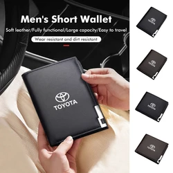 Car Wallet Credit ID Card Holder License Coin Purse Accessories For Toyota Corolla Prius Auris CHR Land Cruiser Camry Avalon