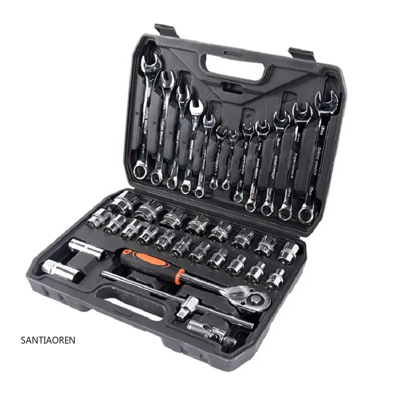 

202537PCS Ratchet Wrench Socket Set Hardware Hand Tool Kits Auto Repairing Toolbox