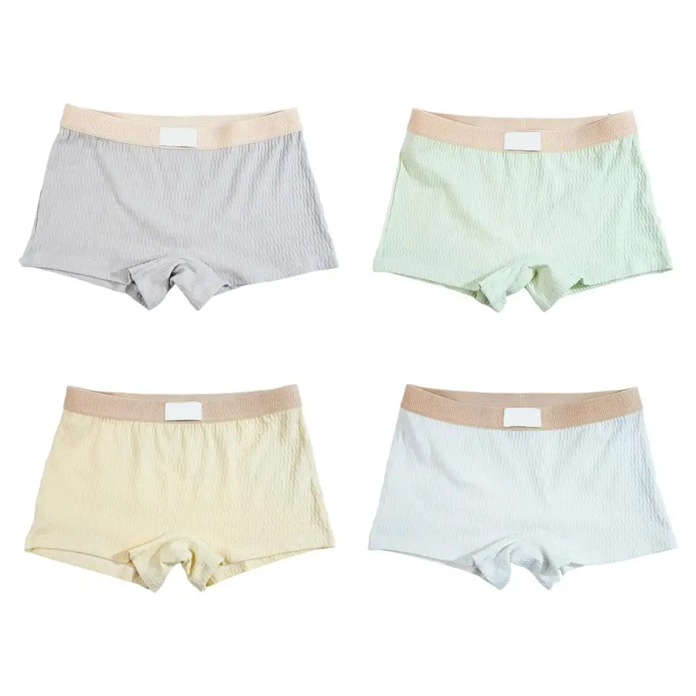 ملابس داخلية نسائية بقصة ضيقة بلون واحد وحزام خصر مطاطي من القطن المنشعب وسط الخصر وتهوية جيدة للسيدات الملاكمين يوميًا #5