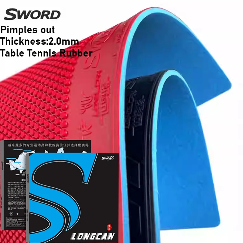 

SWORD Table Tennis Rubber Sheet Pimples Out with Blue High-elasticity Sponge Offensive Ping Pong Rubber for Fast Attack&Loop
