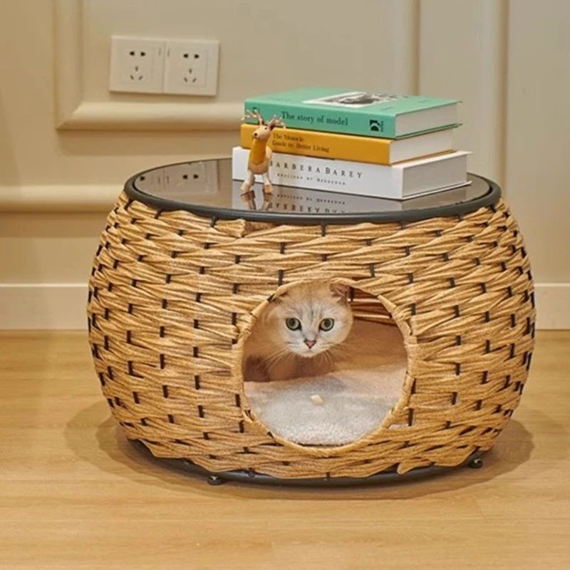 Balcony Cat Bed Tea Table Accessories Portable Modern Side Cat House Castle Things Coffee Outdoor Gato Accesorios Home Furniture