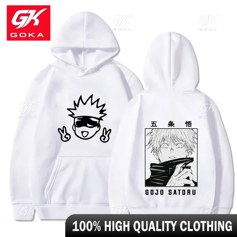 Men's Clothes casual Hoodies Jujutsu Kaisen Hoodie Anime Gojou Satoru Print Hooded Pullovers Tops Long Sleeves Harajuku Unisex