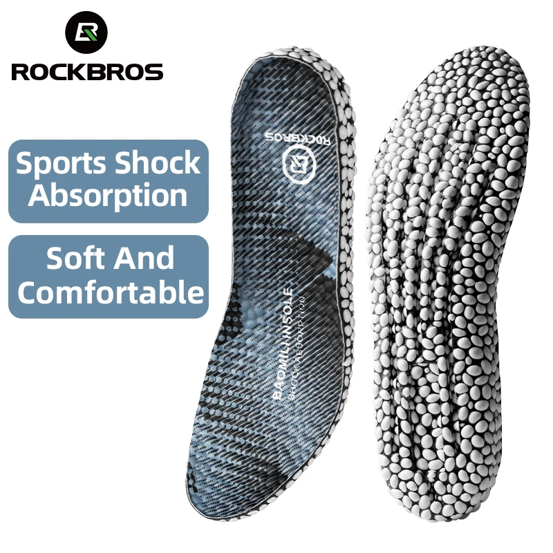 ROCKBROS Hiking Running Unisex Insoles For Shoes PU Popped Rice Particle Foam Breathable Soft Protects Knees Templates For Feet