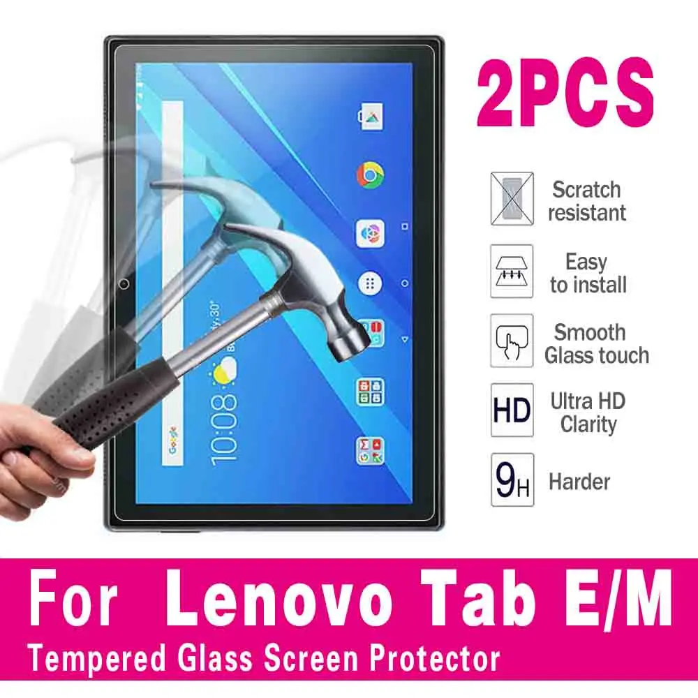

2Pcs Tempered Glass Film for Lenovo Tab E7/Tab E10/M7/Tab M8/Tab M10/Tab M10 FHD PLUS Tablet Full Screen Glass Protective Film