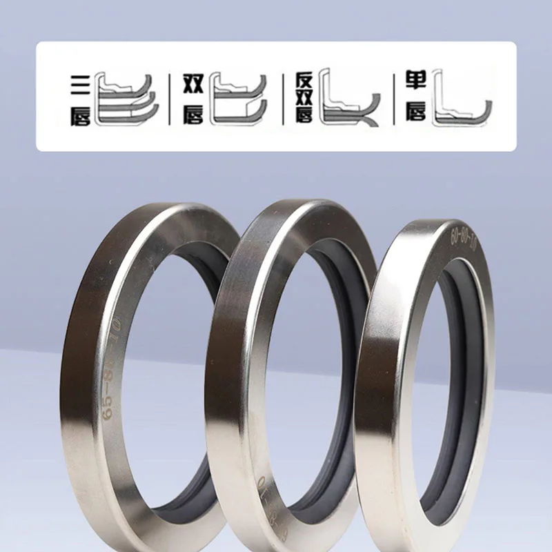 PTFE/Teflon Air Compressor Oil Seal 17-58mm,Stainless Steel Spring, Double Lip, High Temp Resistant, Durable for Rotary Shafts