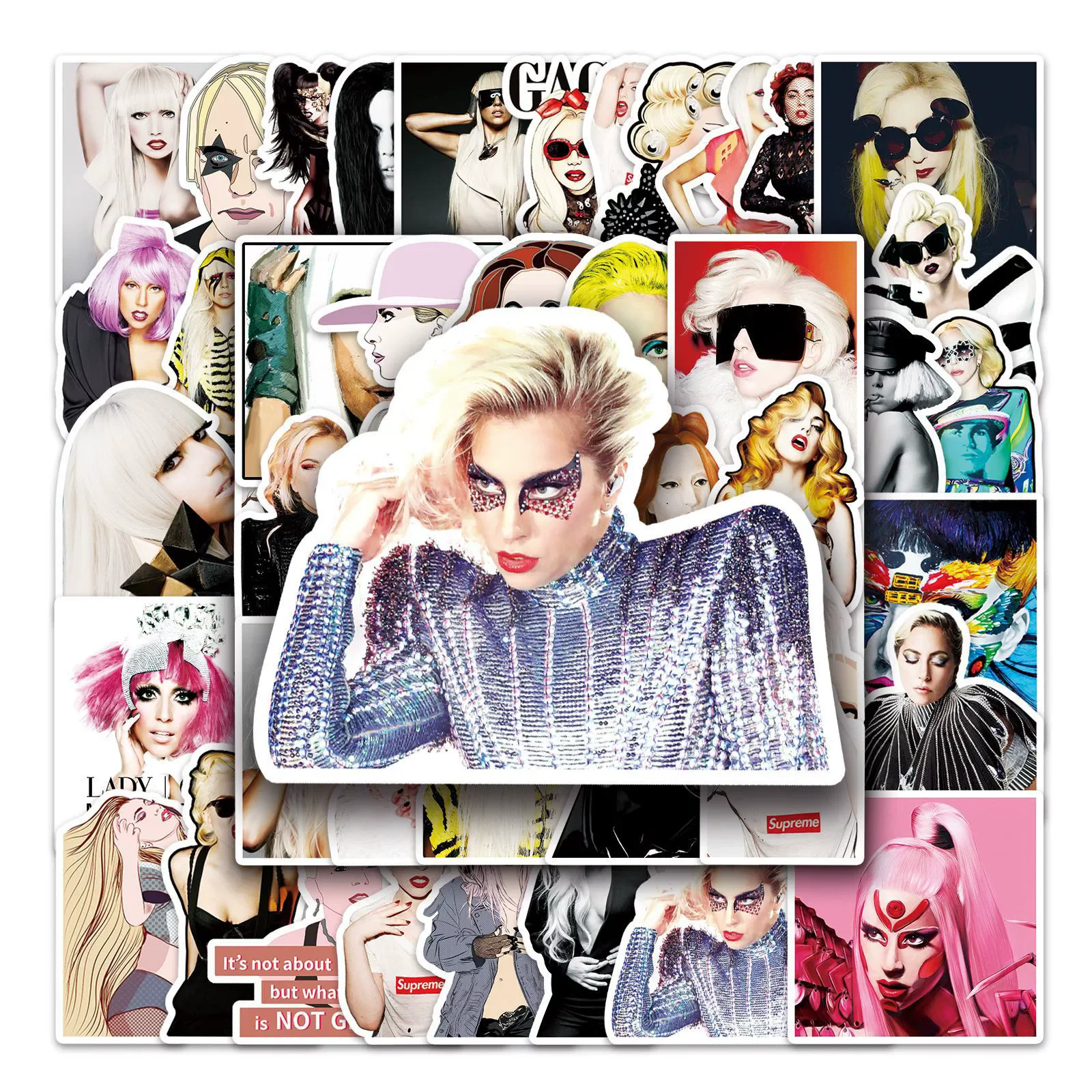 51PCS Sexy Schauspielerin Lady Gaga Graffiti Aufkleber DIY Laptop Gepäck Gitarre Skateboard Dekoration Helm Spielzeug Aufkleber