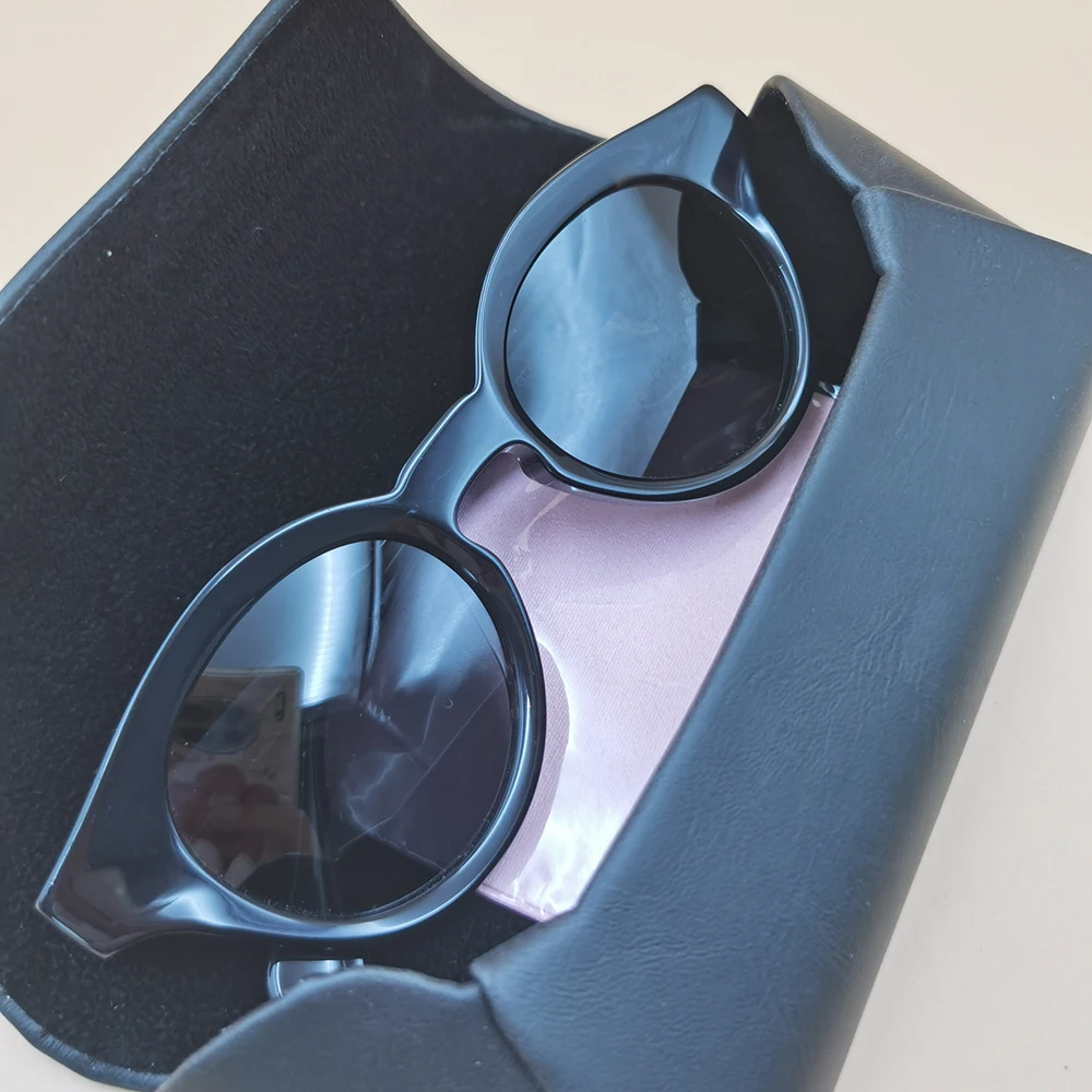 

New Trendy Fashion Women's Sunglasses Small Round Acetate Frame Classic Eyeglasses Luxury Designer Polarized UV400 Sunglasses