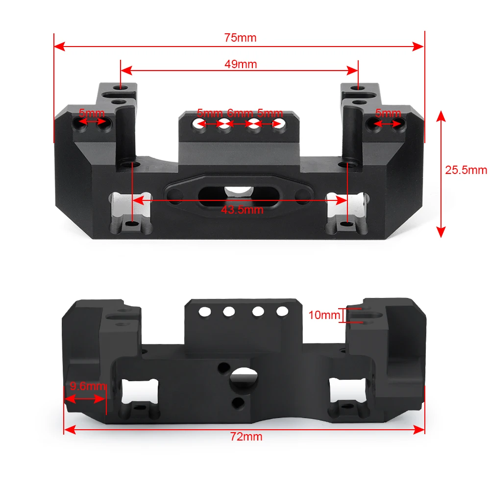 AXSPEED Metal Front Bumper Servo Mount for TRX4 TRX-4 1/10 RC Crawler Car Upgrade Parts