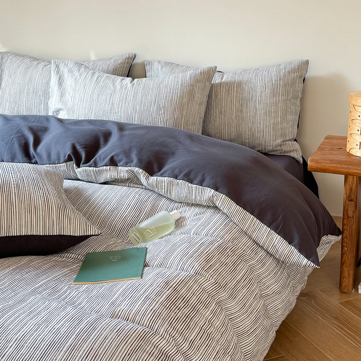 

Комплект постельного белья из мягкого чистого хлопка с полосками и цветочным узором 60S, всесезонный, для девочек, размер Queen