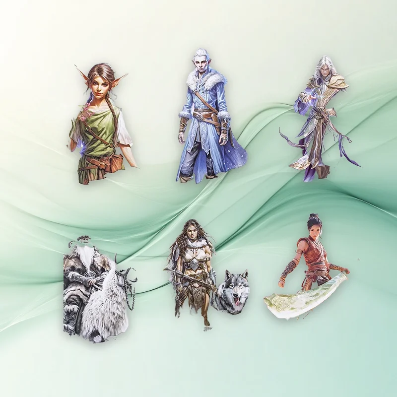 1 Packung/3 Packung Fantasy Professionals Serie 6 Stile 15 Stück Vintage Figur PET Aufkleber europäischen Stil Dekor