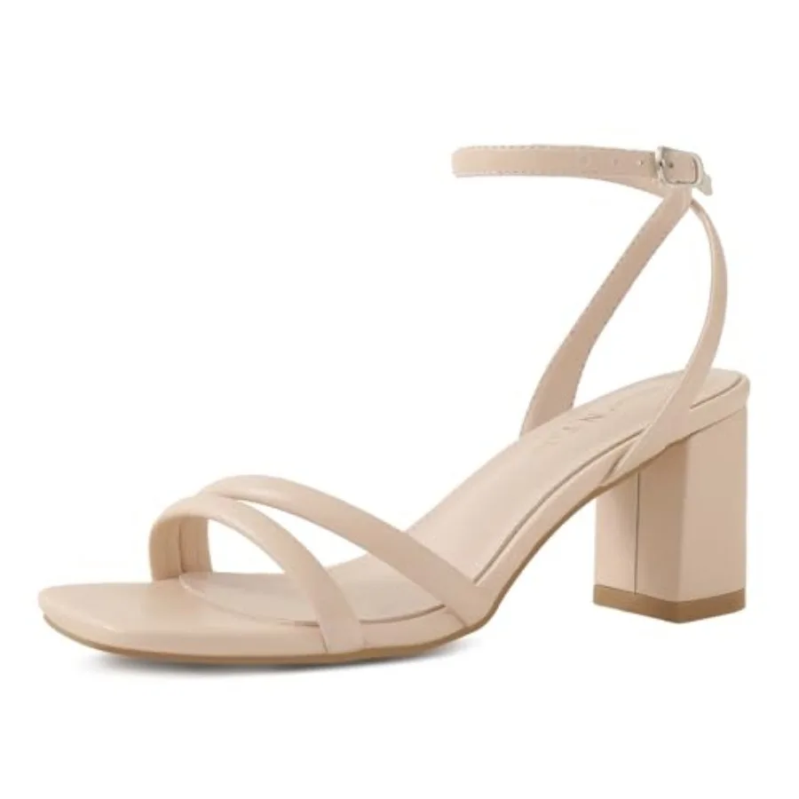 

Женские босоножки на толстом квадратном каблуке с ремешками и пряжкой на щиколотке