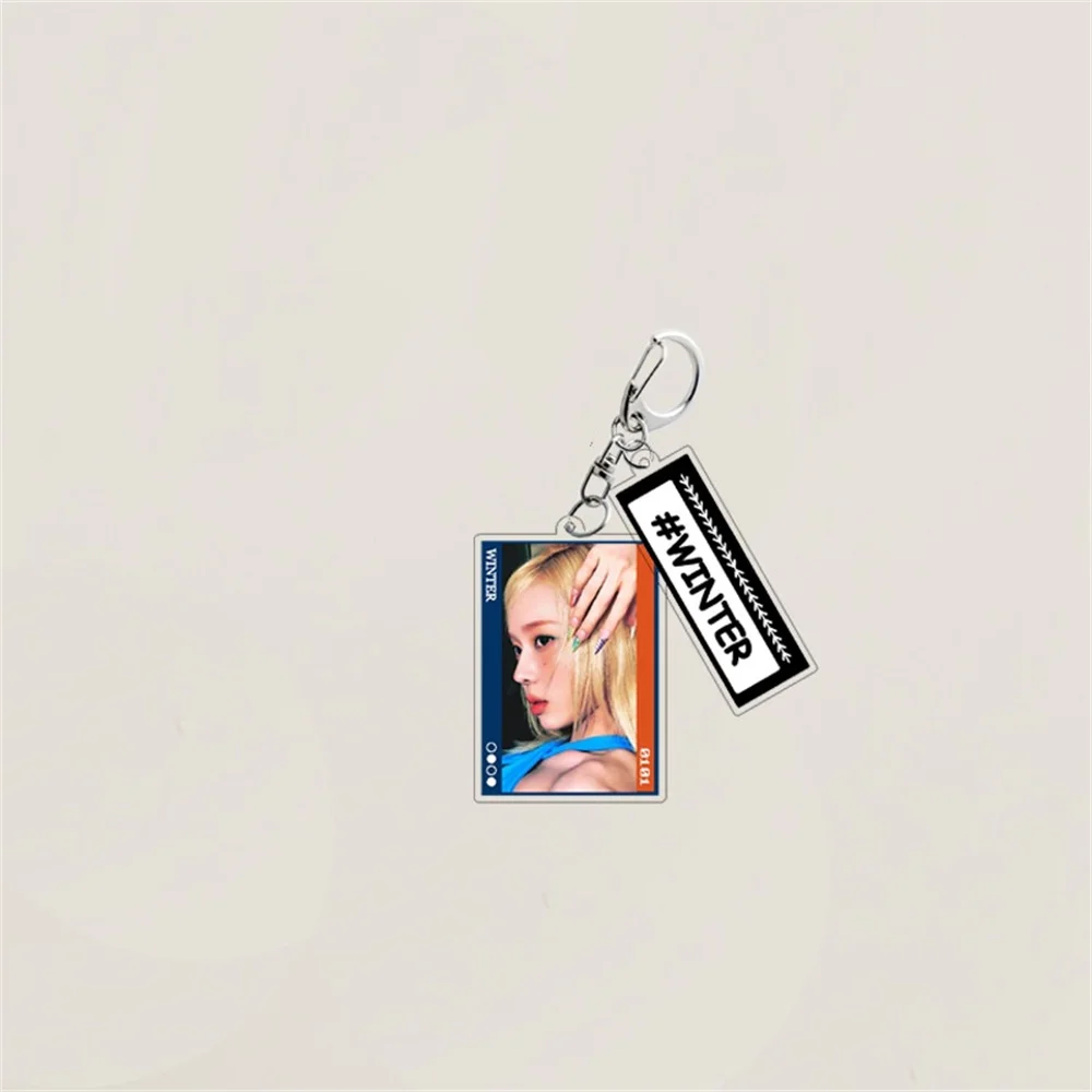 2pcs/set Kpop Idol Rectangular HD Printing Keychain GISELLE KARINA WINTER NINGNING Backpack Pendent Fans Gifts Collection