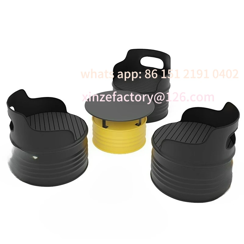 

Customizable industrial style card seat sofa commercial, creative bar oil drum tables and chairs, coffee shop milk tea shop nego