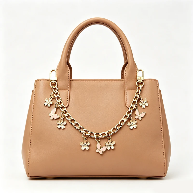 1PC Bag Flower Pearl Charm Extension Chain Mobile Phone Strap Metal Decoration Chain DIY Pendant Jewelry Accessories