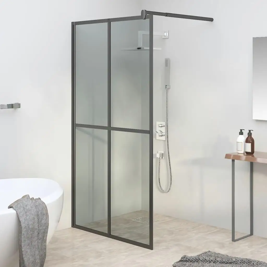 39.4x76.8 Walk-In Shower Screen with Dark Tempered Glass - Modern Bathroom Upgrade