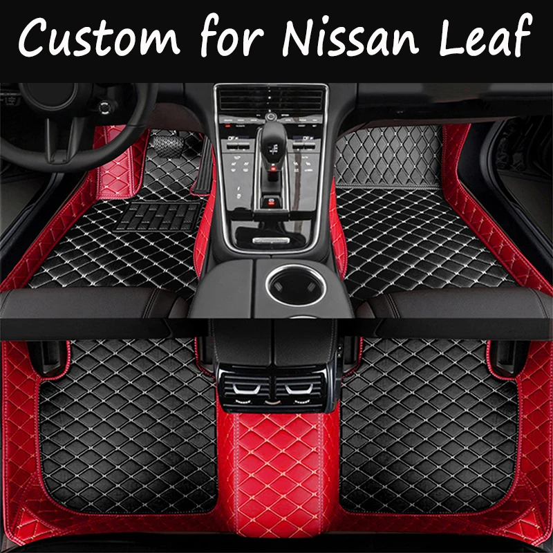 Floor Mats For Nissan Leaf ZE0 AZE0 2011~2017 Dirt-resistant Car Mats luxury Leather Mat Anti-dirt Pad Car Accessories Interior