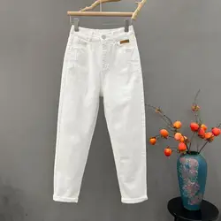 Eenvoud Kantoor Dame Zomer Dames Stevige Elastische Taille Knoopzakken Rits Mode Casual Losse Haren Enkellange Broek