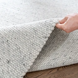 Hand Woven Wool Living Room Carpets Grey Parlor Handmade Area Rug Sofa Coffee Table Floor Mat Modern Bedroom Carpet Bed Mat