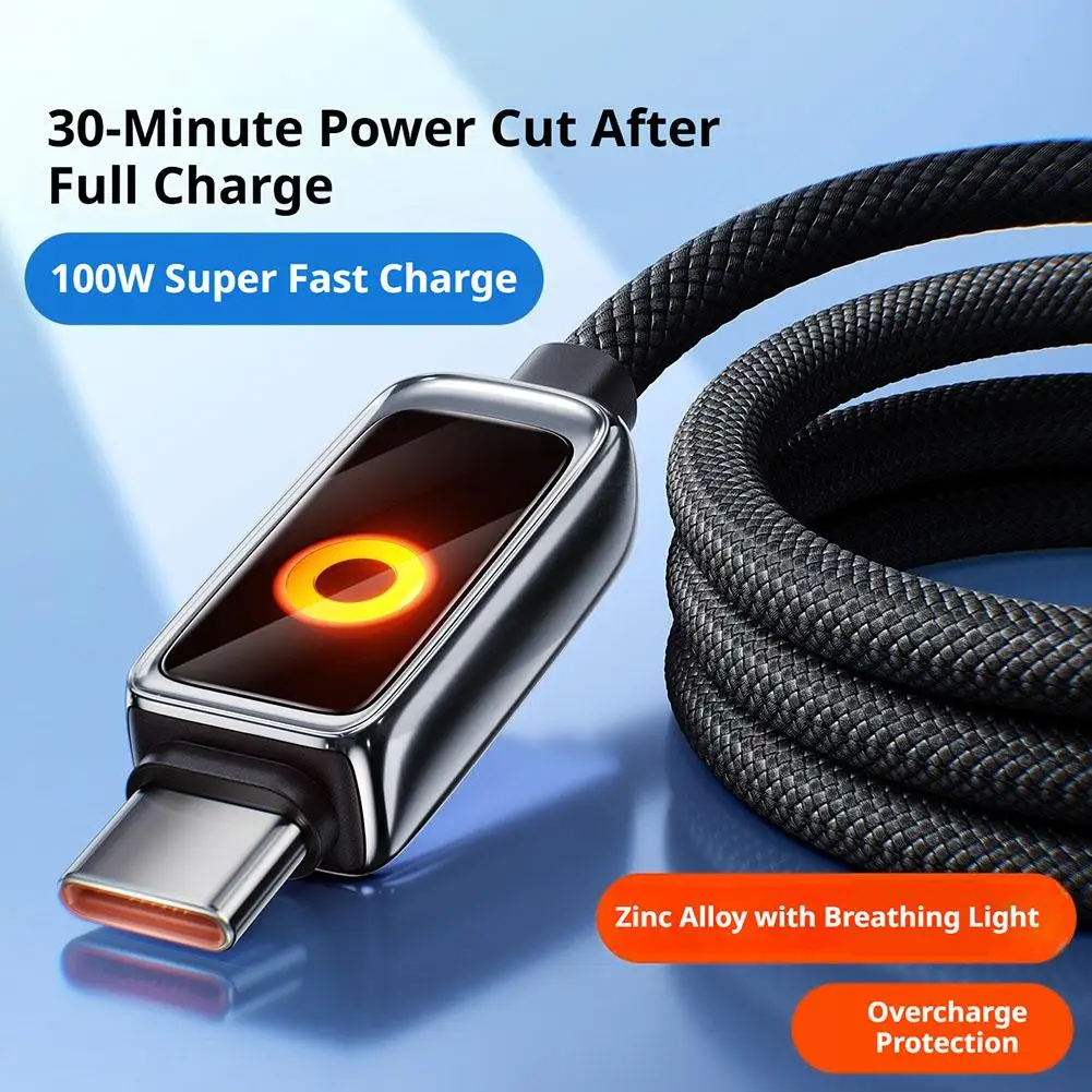Fast Charging PD 100W Self  Automatic Power Off  USB C Cable 1 2M Automatic Usb A Or Type C To C Cable For iPhone 17 16 Pro Max