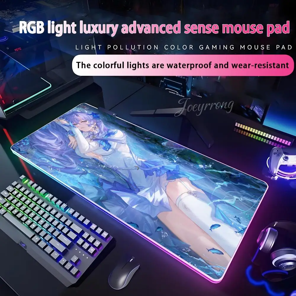 

Коврик для мыши Cantarella Wuthering Waves для FPS ESports RGB расширенная игровая клавиатура светодиодные коврики большой 1000x500 мм XXL геймер