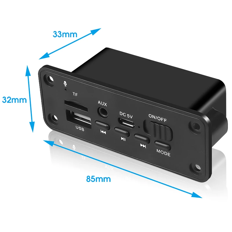 ممتاز-2X3W مكبر للصوت تيار مستمر 5 فولت MP3 WMA سماعة لاسلكية تعمل بالبلوتوث 5.0 فك مجلس وحدة الصوت USB FM TF سجل راديو AUX المدخلات ل Ca