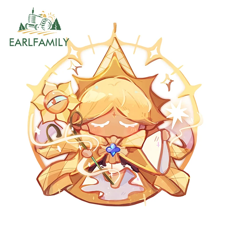 EARLFAMILY 13cm X 12.3cm for Cookie Run Kingdom Pure Vanilla Cookie Car Stickers Sunscreen Scratch-Proof Decals Car Styling