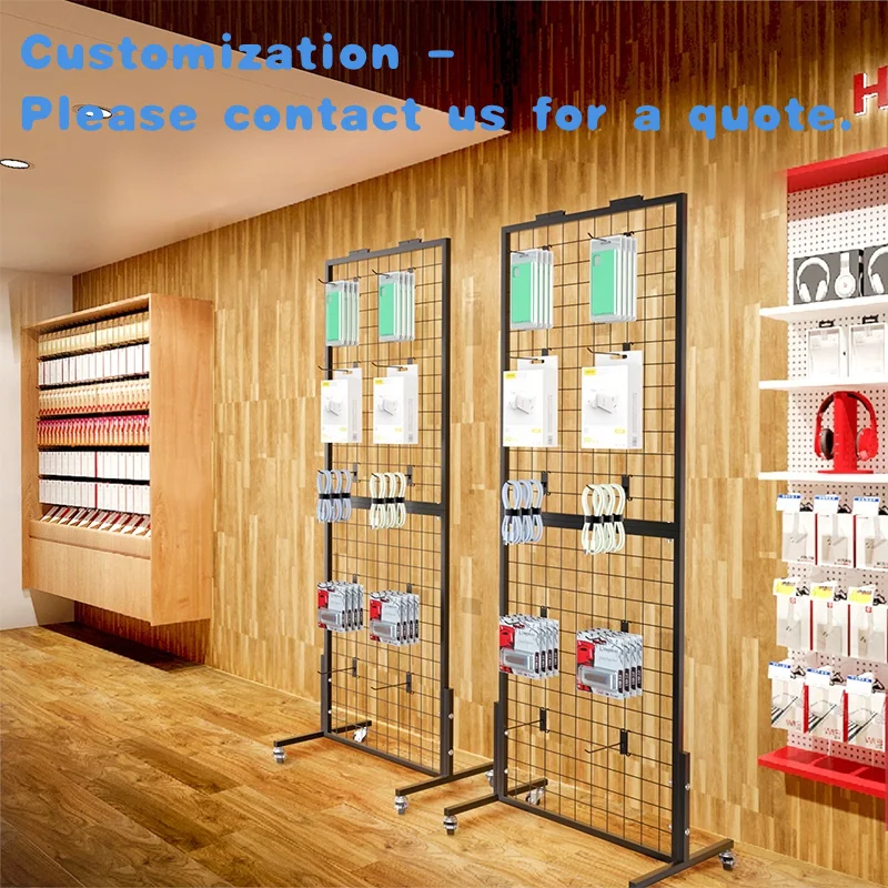 

custom.Modern Metal Mesh Display Rack Stand Grocery Store Supermarket Hanging Jewelry Toys Greeting Cards Phone Accessor