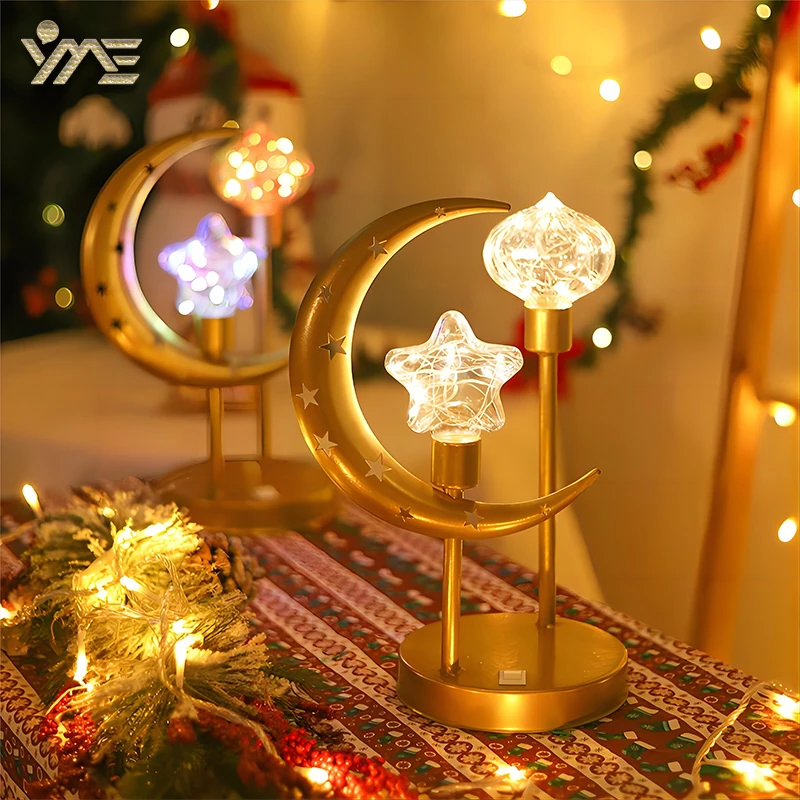 Moon Night Light LED Flashing Light Outdoor Party Desk Lamp Home Bedroom Decoration 7 Color Table Lamp Friend Holiday Best Gifts