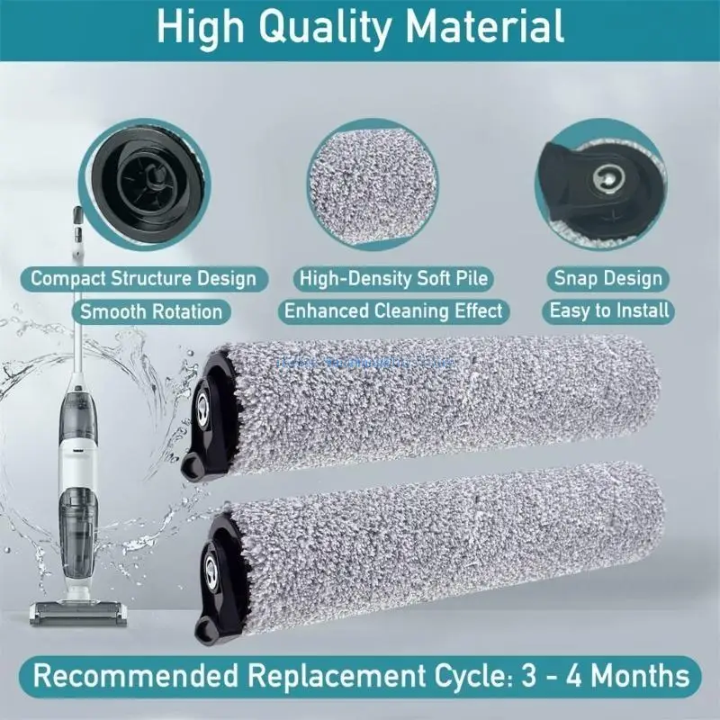 

MOLF Roller Brushes Floor Washing Machine Main Brushes Replacement Brush Rolls for Tineco 2/3/S-3 Vacuum Cleaner Part