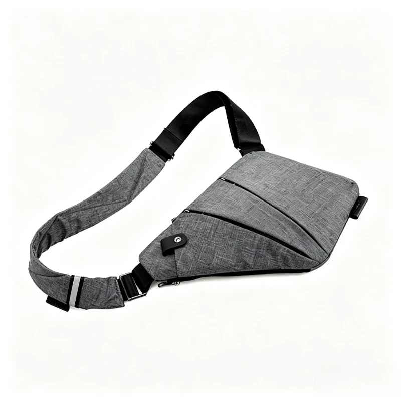 Schlanke Brusttasche für Herren, Diebstahlsichere Umhängetasche, Minimalistische Wasserabweisende Umhängetasche, für Arbeit, Reisen, Outdoor und Wandern – Detail 3