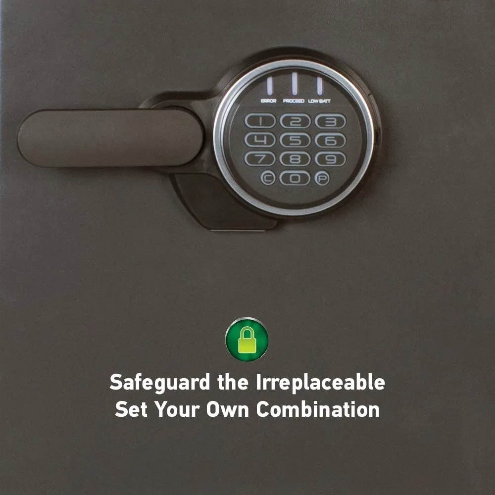 Digital Keypad Fireproof Home Safe for Money, Documents, and Valuables, 1.23 Cubic Feet