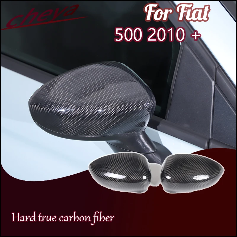 

cheya Hard true carbon fiber Car exterior rearview mirror decorative cover For Fiat 595 595C 695 500 2010+ Accessories 2 Pcs