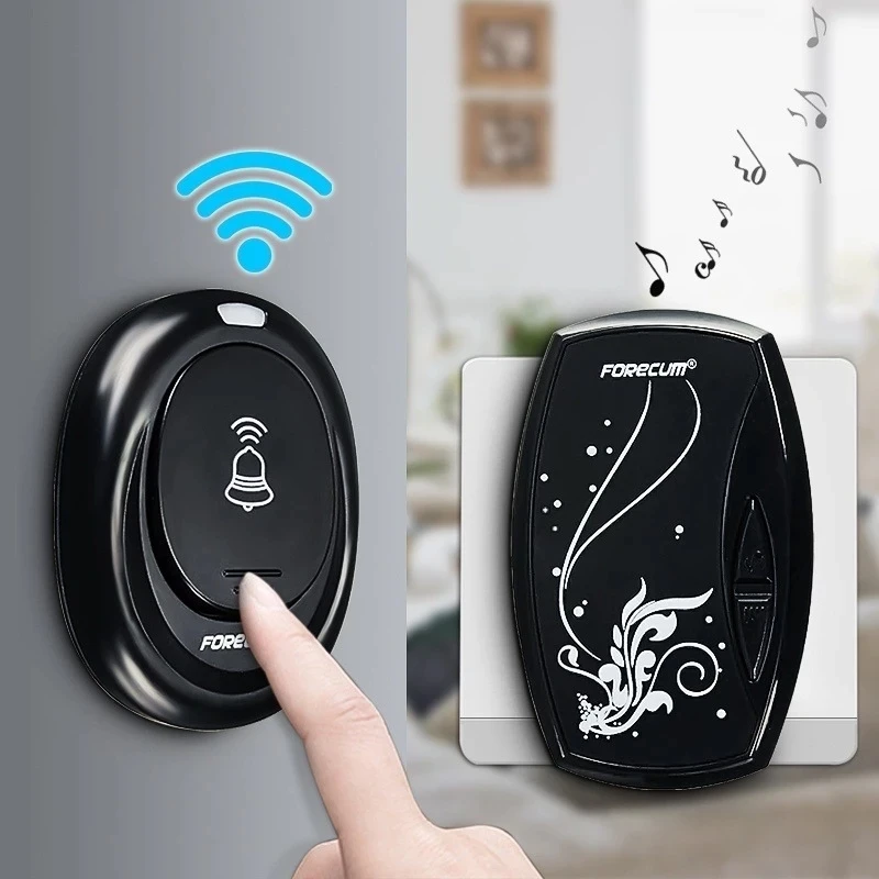 Waterproof Wireless Doorbell with 36 Chimes Single Receiver EU/US Plug Plug-in Type Door Bell Cordless Smart Home Door Bells