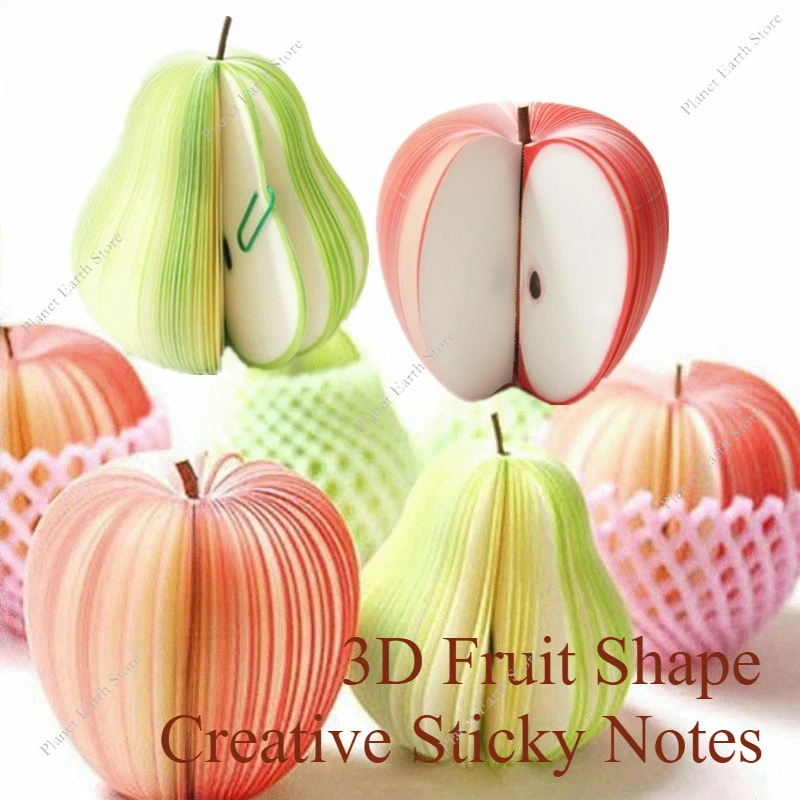 1/5/10 pezzi carino note appiccicose creativo fai da te frutta memo pad adesivi murali carta 3D forma di frutta memo pad decorazioni per la tavola post notepad