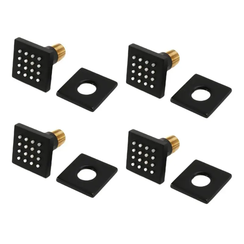 

SEWS-4X Shower Spa Brass Square Massage Body Jets Spray Body Shower Head, Brushed Nickel Matte Black