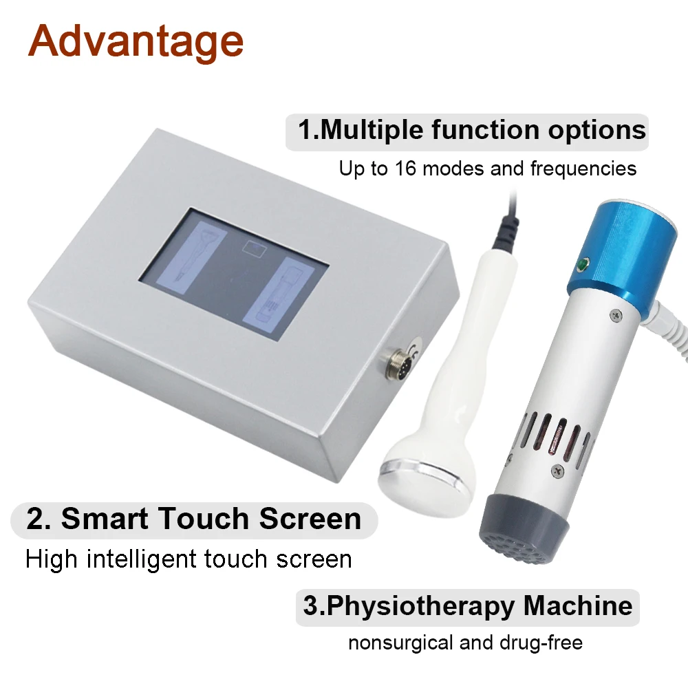 300mj Shockwave Therapy Machine Ultrasound Device 2in1 Relieve Muscle Soreness Body Massage Pain Relief Easy Operation Massager