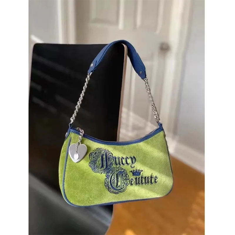 

Винтажная сумка через плечо с уникальной зеленой вышивкой, модная сумка-багет для девушек и женщин, стильная сумка-кроссбоди.