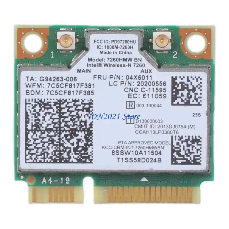 

F3KE Compatible For IBM Fru 04W3815 for Intel 7260HMW-BN 202004 Wireless-N Wifi Mini PCIe Card