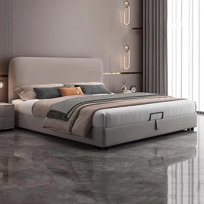 Nordic Marriage Bed Minimalist Aesthetic Storage Bedroom Bed Modern King Size Camas Y Muebles Dormitorio Luxury Furniture